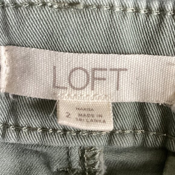 LOFT Marisa Bermuda Roll Up 4-Pocket Shorts Cotton Spandex Sz 2 Green 95L - Picture 4 of 5